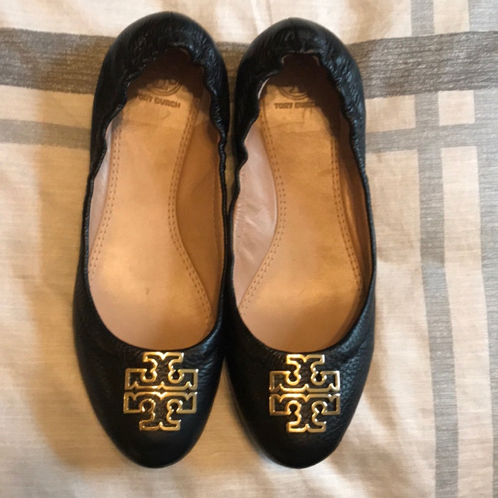 Tory Burch Black Flats